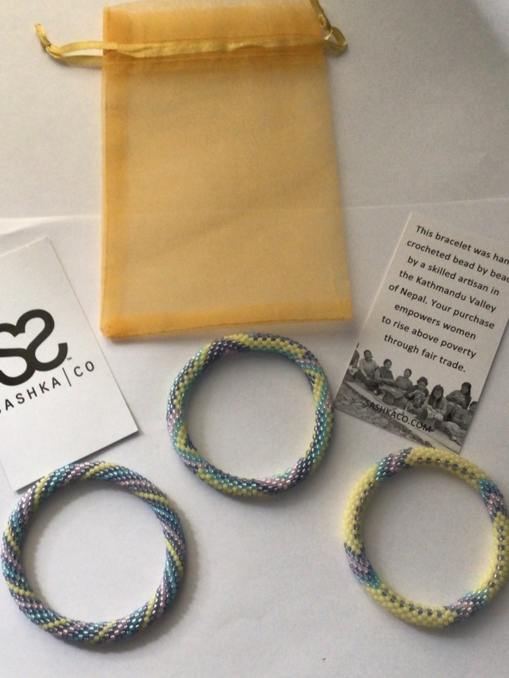 Glass Bead Roll On Bracelets